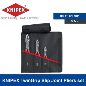 [001961V01] Tang Penjepit Baut Rusak Set 00 19 61 V01  Knipex TwinGrip Slip Joint Pliers Set, 3 Pcs