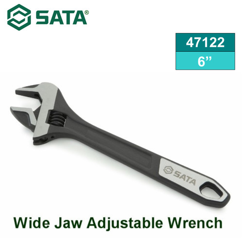 [47122] Kunci Inggris 6" 47122 Wide Jaw Adjustable Wrench Sata Tools