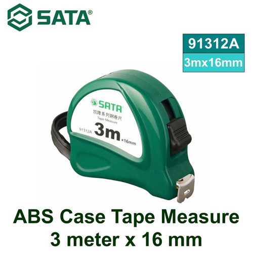 [91312A] Meteran 3 meter  x 16 mm 91312A Abs Case Tape Measure 3 m x 16 mm Sata Tools