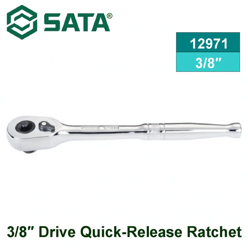 [12971] Gagang Kunci Sok 12971 3/8" Dr. Quick-Release Ratchet Sata Tools