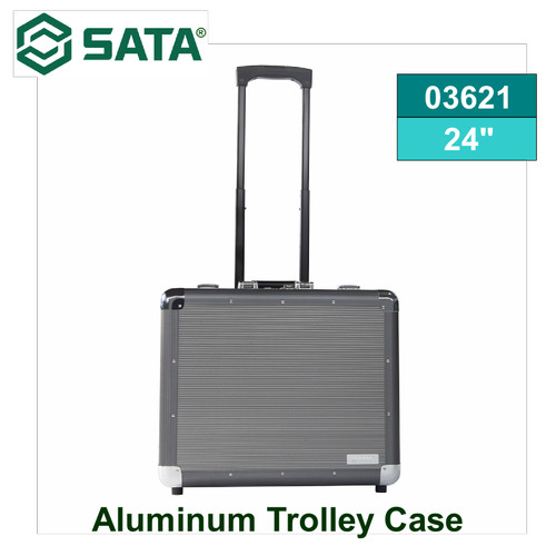 [3621] Tas Koper Perkakas Kosong 03621 Aluminum Trolley Case 24" Sata Tools