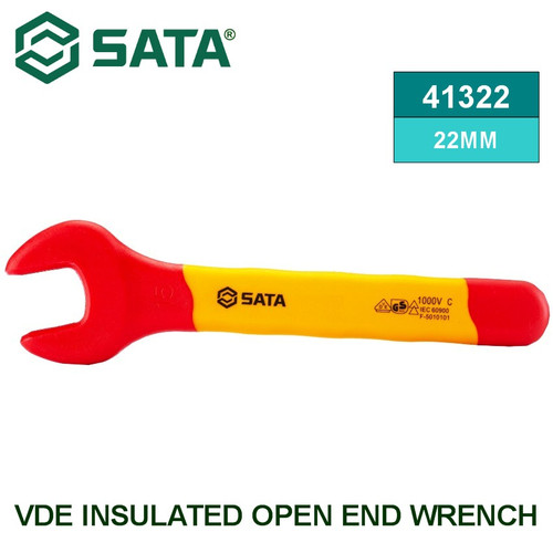 [41322] Kunci Ring Pas VDE 22 mm 41322 VDE Insulated Open End Wrench Sata Tools