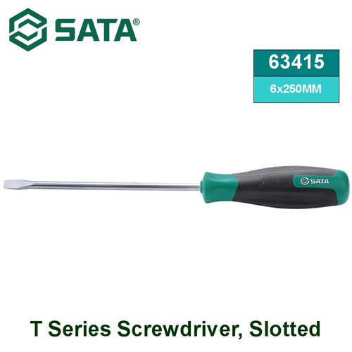 [63415] Obeng Minus 6x250 mm 63415 Cushion Grip Slotted Screwdriver Sata Tools