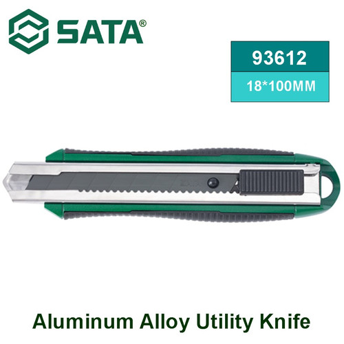 [93612] Pisau Cutter Aluminium 18x100 mm 93612 Aluminum Alloy Utility Knife Sata Tools
