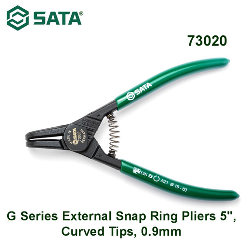 [73020] Tang Snap Ring Pliers G Series External 5", Curved Tips, 0.9mm 73020 Sata Tools