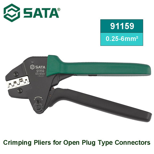 [91159] Tang Crimping 0.25-6mm² 91159 Sata Tools Crimping Pliers for Non-Insulated Terminals 0.25-6mm²