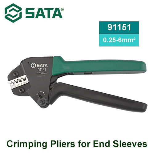 [91151] Tang Crimping 0.25-6mm² 91151 Sata Tools Crimping Pliers for End Sleeves 0.25-6mm²