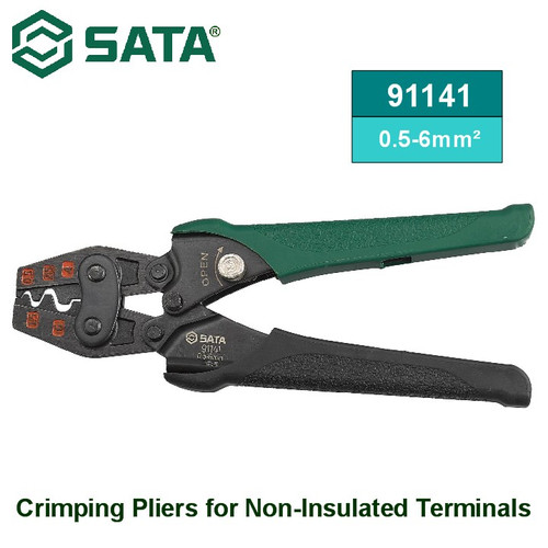 [91141] Tang Crimping 0.5-6mm² 91141 Sata Tools Crimping Pliers for Non-Insulated Terminals 0.5-6mm²