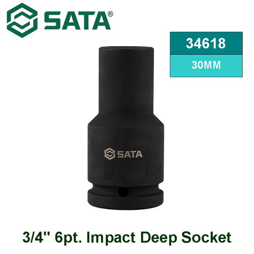 [34618] Kunci Shock Panjang 34618 3/4” 6PT Impact Deep Socket 30 mm Sata Tools