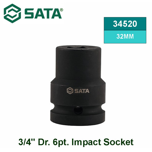 [34520] Kunci Shock 32 mm 34520 3/4" Dr. 6 PT Metric Impact Socket Sata Tools
