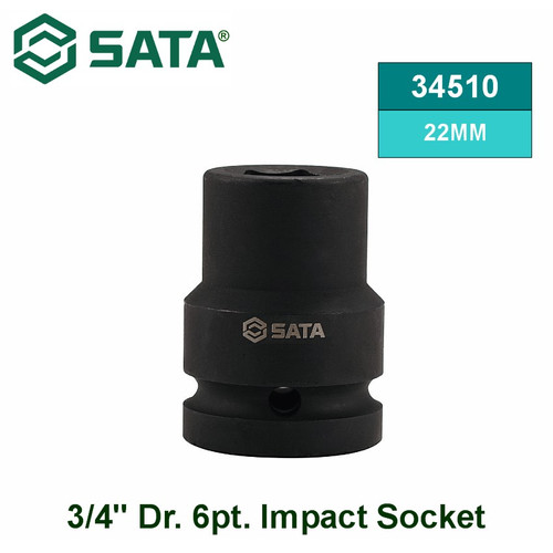 [34510] Kunci Shock 22 mm 34510 3/4" Dr. 6 PT Metric Impact Socket Sata Tools