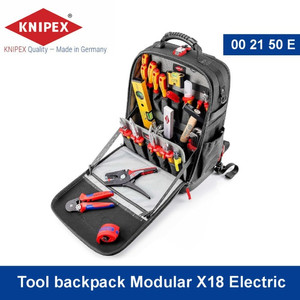 [002150E] Toolkit Set Tas Ransel Perkakas KNIPEX 00 21 50 E Modular X18 Electro 22 Pcs