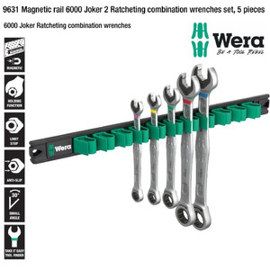 [5020015001] Kunci Pas Ring Ratchet Set Wera 05020015001 And Magnetic Rail, 5 Pcs
