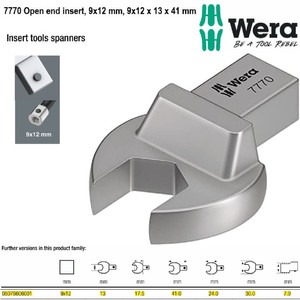[05078606001] Insert Tools 9 x 12 mm Dia 13MM x 41 mm Wera 05078606001 Insert Tools Spanners
