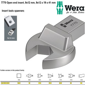 [05078612001] Insert Tools 9 x 12 mm Dia 19MM x 41 mm Wera 05078612001 Insert Tools Spanners