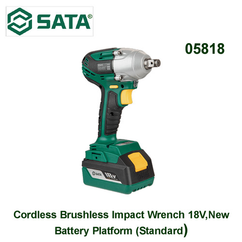 [5818] Mesin Bor 05818 Sata Tools Cordless Brushless Impact Wrench 18V,New Battery Platform (Standard)