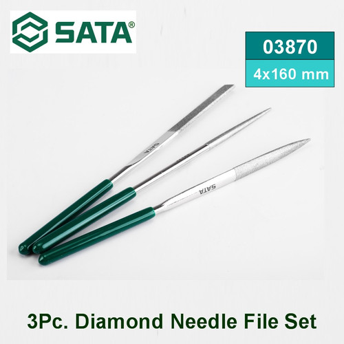 [3870] Kikir set 3 buah 03870 Sata Tools 3 pcs Diamond Needle File Set 4x160MM