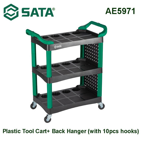 [AE5971] Trolly Perkakas Rak Plastik + Gantungan AE5971 Sata Tools Plastic Tool Cart+ Back Hanger (with 10pcs hooks)
