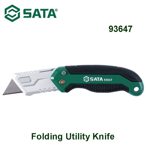 [93647] Pisau Cutter Utilitas Lipat 93647 Folding Utility Knife Sata Tools