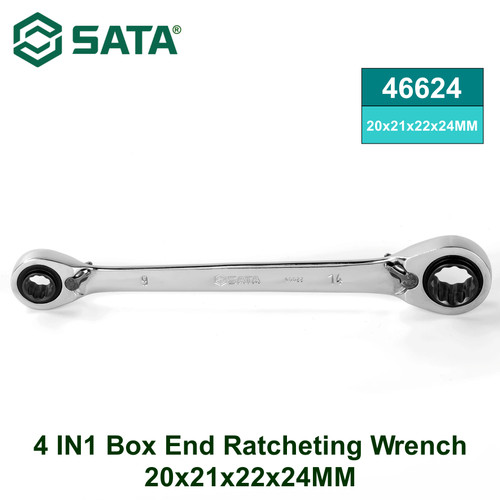 [46624] Kunci Double Ring 46624 4 in 1 Ratchet Wrench 20x21x22x24MM Sata Tools