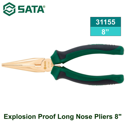 [31155] Tang Lancip Anti Api 8 Inch 31155 Explosion Proof Long Nose Pliers 8" Sata Tools