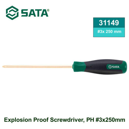[31149] Obeng Plus Anti Api PH 3x250mm 31149 Explosion Proof Screwdriver Sata Tools