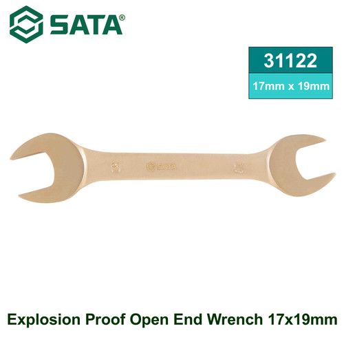 [31122] Kunci Pas Anti Api 31122 Metric Explosion Proof Open End Wrench 17x19mm Sata Tools