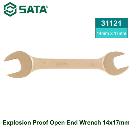 [31121] Kunci Pas Anti Api 31121 Metric Explosion Proof Open End Wrench 14x17mm Sata Tools
