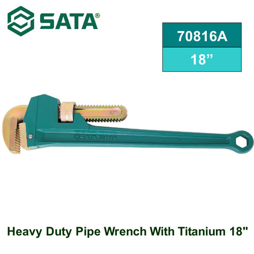 [70816A] Kunci Pipa 18 Inch Sata 70816A Heavy Duty Pipe Wrench With Titanium 18" Sata Tools