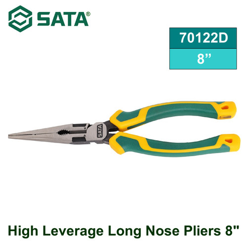 [70122D] Tang Lancip 8" Sata 70122D High Leverage Long Nose Pliers 8" Sata Tools