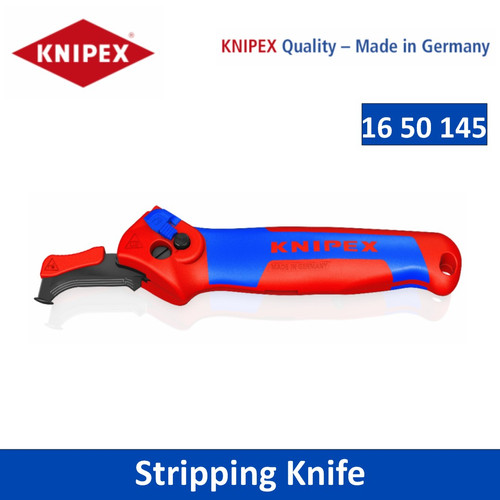 [1650145S] Pisau Kupas Kabel 16 50 145 SB Knipex Stripping Knife With guide shoe