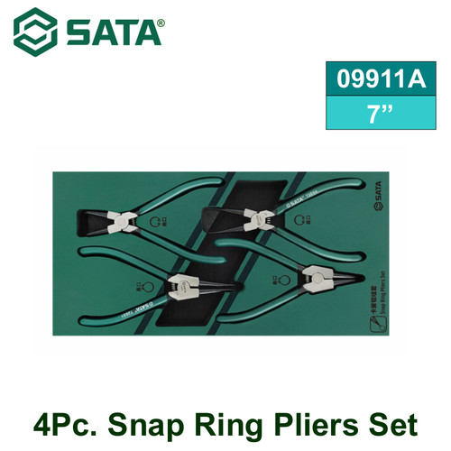 [09911A] Tang Snap Ring 7" Set 4 buah 09911A 4 pcs Snap Ring Pliers Set Sata Tools