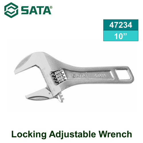 [47234] Kunci Inggris Rahang Lebar Gagang Pendek 250 mm 47234 Sata Tools Wide Jaw Short Handle Adjustable Wrench 10"