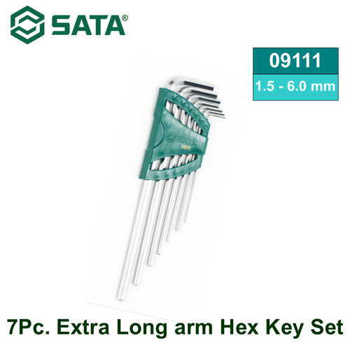 Kunci L 1.5 - 6.0 mm 09111 7Pc. Extra Long arm Hex Key Set