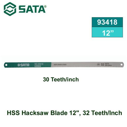 [93418] Pisau Gergaji Besi HSS 12", 32 Gigi/Inci 93418 Sata Tools HSS Hacksaw Blade