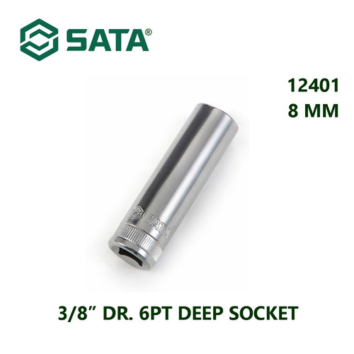 [12401] Kunci Sok Panjang 3/8" ukuran 8 mm 12401 Sata Tools 3/8" Dr. 6PT Deep Socket
