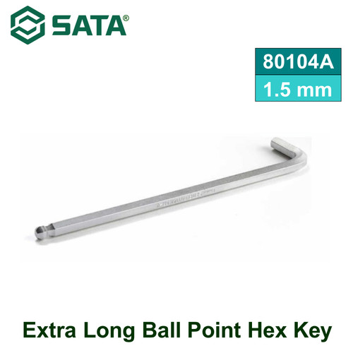 [80104A] Kunci L 1.5 mm 80104A Sata Tools Extra Long Ball Point Hex Key Metric
