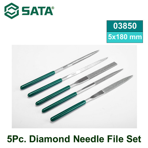 [3850] Kikir set 5 buah Sata Tools 03850 5 pcs Diamond Needle File Set 5x180MM