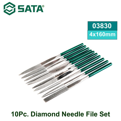 [3830] Kikir Set 10 buah 03830 Sata Tools 10 pcs Diamond Needle File Set 4x160MM