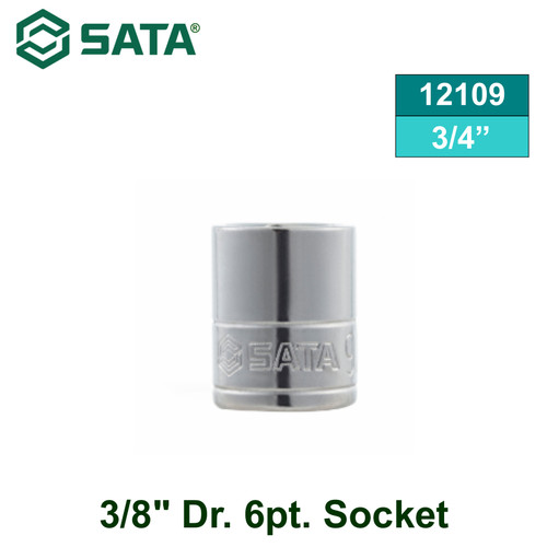 [12109] Kunci Sok 3/8" Dr. 6pt ukuran 3/4" Inci Sata Tools 12109 3/8" Drive 6 point Socket 3/4"