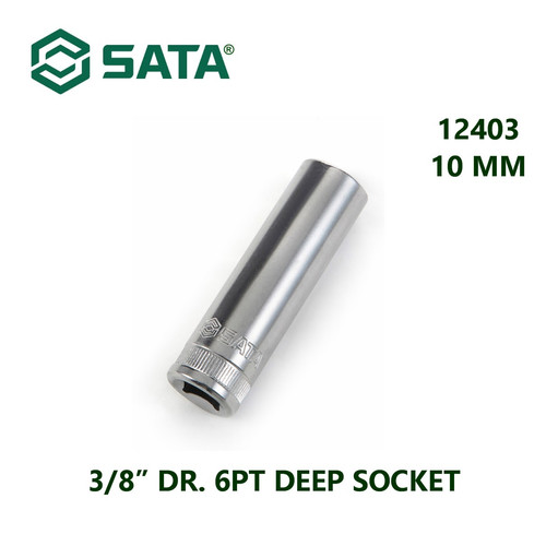 [12403] Kunci Sok Panjang 12403 - 3/8" Dr. 6PT Deep Socket 10 mm Sata Tools