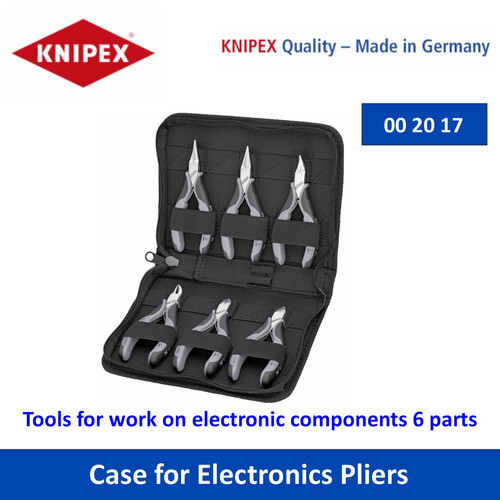 [002017] Tang Elektronik 6 pcs Knipex 00 20 17 Case for Electronics Pliers With Tools for Work on Electronic Components 6 parts