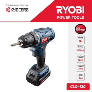 Obeng Genggam Multifungsi CLD-120 Kyocera Ryobi Cordless Driver Drill