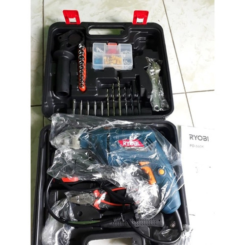 Mesin Bor PD-550K Kyocera Ryobi Impact Drill Set