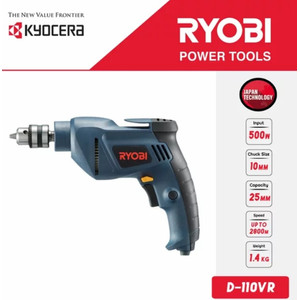 Mesin Bos Listrik Genggam 10mm D-110VR Kyocera Ryobi D110VR Rotary Drill