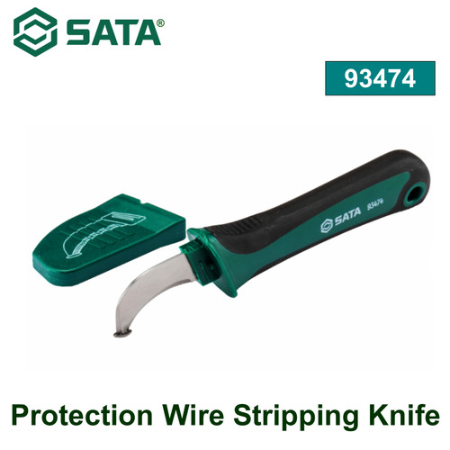 [93474] Pisau ,Cutter, Tang Kupas Kabel Dengan Pelindung 93474 Protection Wire Stripping Knife Sata Tools