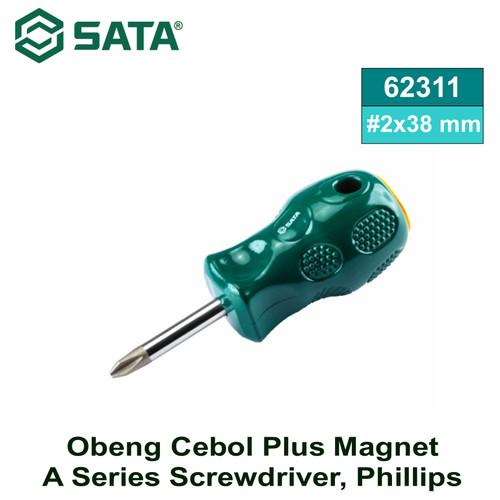 [62311] Obeng Plus Cebol Magnetik PH 2 x 38 mm 62311 A Series Screwdriver, Phillips #2x38MM Sata Tools