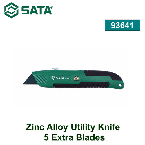 Pisau Cutter Utilitas Paduan Seng, 5 Bilah Ekstra 93641 Zinc Alloy Utility Knife, 5 Extra Blades