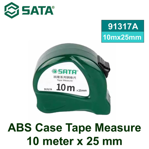 [91317A] Meteran 10 meter  x 25 mm 91317A Abs Case Tape Measure 10 m x 25 mm Sata Tools