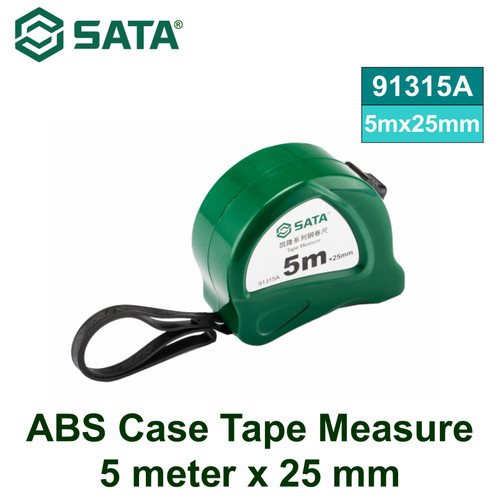 [91315A] Meteran 5 meter  x 25 mm 91315A Abs Case Tape Measure 5 m x 25 mm Sata Tools